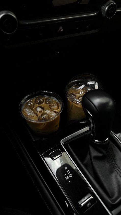 coffee, coffee in car, latte, luxury coffee Cups Of Coffee, Classy Aesthetic, Aesthetic Coffee, Black Aesthetic Wallpaper, Brown Aesthetic, Night Aesthetic, Black Aesthetic, Aesthetic Photo, Dark Aesthetic