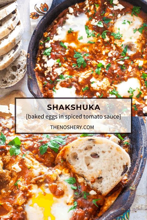 Baked Eggs Tomato Sauce, Baked Shakshuka Recipe, Eggs And Tomato Sauce, Eggs With Tomato Sauce, Baked Eggs In Tomato Sauce, Eggs In Tomatoes, Tomato Sauce Dishes, Uses For Tomato Sauce, Baked Egg Dish