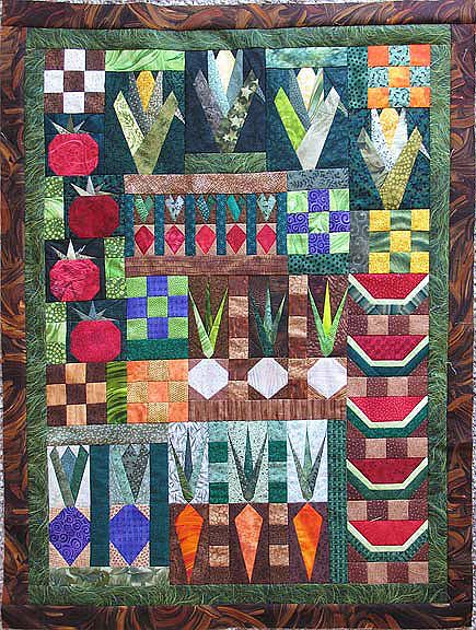 Tela, Patchwork, Vegetable Quilt, Fast Quilts, Vegetables Ideas, Garden Quilts, Garden Patch, Fabric Quilts, Picnic Quilt