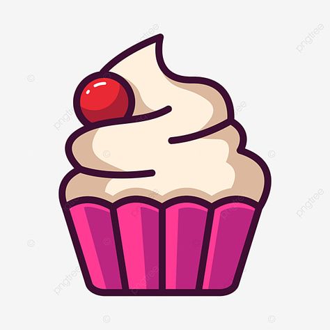 Cupcake Clipart Cute, Doodle Cupcake, Drawing Of Food, Cupcake Doodle, Cute Cupcake Drawing, Cupcakes Logo, Cupcake Cartoon, Cupcake Svg, Cupcake Icon