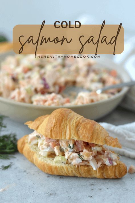 Cold Salmon Salad - The Healthy Home Cook Cold Oven Salmon, Winter Salmon Salad, Freezing Cooked Salmon, Homemade Lox Salmon, Cold Salmon, Light Dinners, Oven Roasted Salmon, Shrimp And Quinoa, Inflammation Recipes