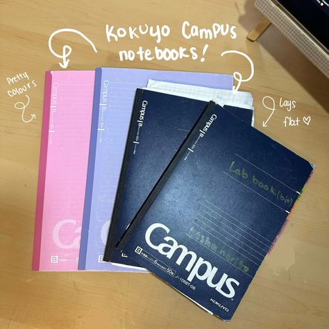 my fave stationary part 2! my fave notebooks!! . . . Five Star Notebook - a classic notebook fr! its a good sized notebook and it also comes in different sizes but the bigger ones are my go to! I tend to use these when theres a subject that requires math lol cause i do practices a lot. They are kinda pricey these days though 😭 Kokuyo Campus Notebook - My go to notebooks for bio classes! the paper is so nice and smooth 😔🫶 however keep in mind it does tend to ghost gel pens. These notebook... Campus Stationary, Kokuyo Campus Binder, Campus Binder, Kokuyo Campus Notebooks, Notebooks To Buy, Star Notebook, Five Star Notebook, Back To School Haul, Campus Notebook