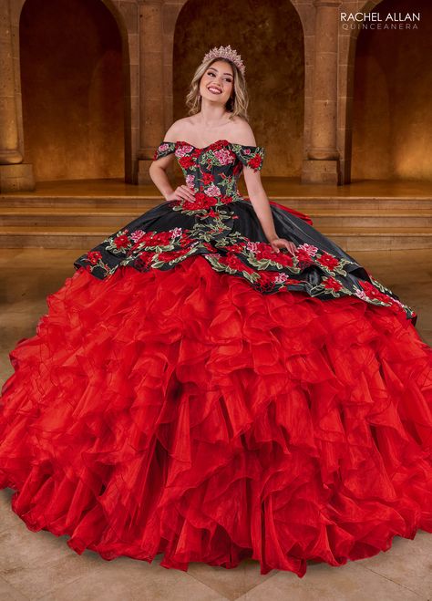 Dama Dresses Quinceanera, 1500 Dresses, Quinceanera Dresses Red, Vestido Charro, Mexican Quinceanera Dresses, Charro Quinceanera Dresses, Red Quinceanera Dresses, Dama Dresses, Pretty Quinceanera Dresses