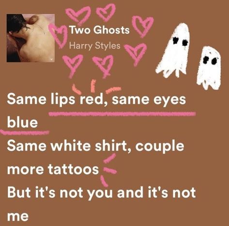 Playlist Painting, Two Ghosts Harry Styles, Harries Aesthetic, Harry Lyrics, Lyrics Header, Emoji List, Two Ghosts, Harry Styles Songs, Style Lyrics