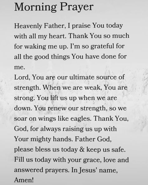 Morning Prayer. Morning Prayers To Start Your Day Women, Daily Prayers Mornings, Powerful Morning Prayers, Daily Morning Prayer, Sunday Prayer, Morning Prayer Quotes, Prayer For The Day, Miracle Prayer, Good Morning Prayer