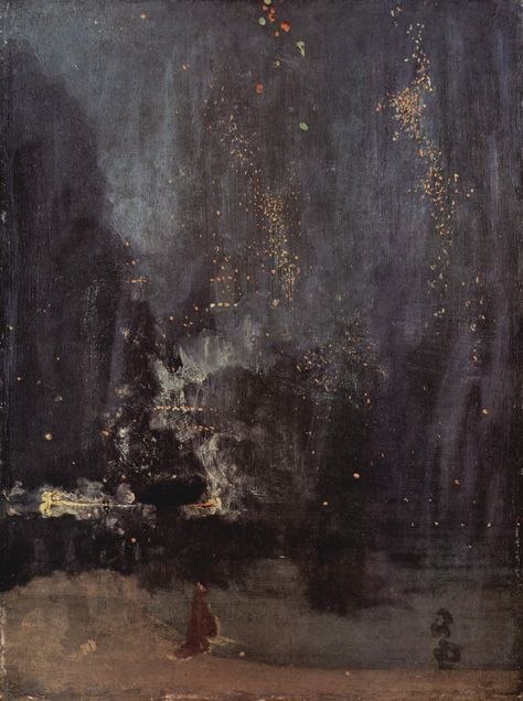 Nocturne in Black and Gold: The Falling Rocket by James Whistler Thomas Gainsborough, Nocturne In Black And Gold, Hans Baldung Grien, Morris Louis, James Abbott Mcneill Whistler, Hans Holbein, Grant Wood, Franz Kline, Pierre Bonnard