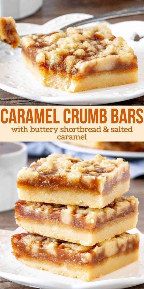 Gluten Free Salted Caramel Bars, Christmas Carmel Desserts, Caramel Shortbread Squares, Carmel Treat Recipes, Easy Desserts Caramel, Salted Caramel Crumb Bars, Caramel Delights Recipe, Baking Recipes Caramel, Salted Caramel Squares