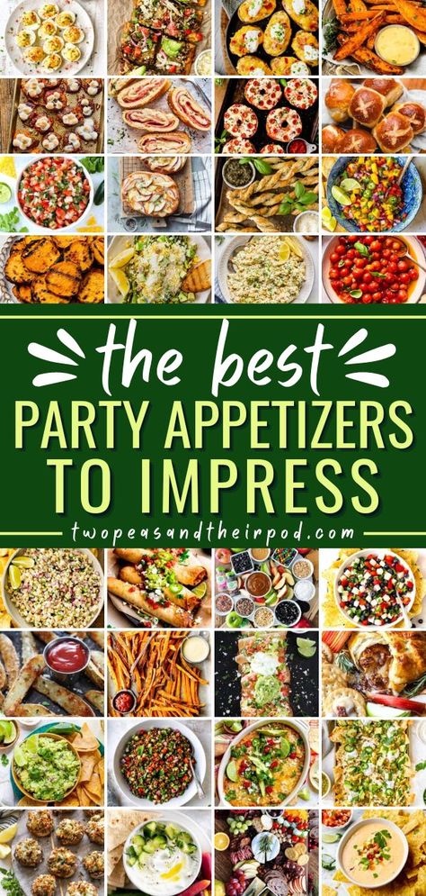 Out of party food ideas? Make the Best Party Appetizers to Impress your guests on any holiday! From easy Gameday recipes to a variety of holiday appetizers, you can't go wrong with these delicious recipes! Save this pin! Unique Easy Appetizers, Appetizer Recipes For Birthday Party, Hot Party Appetizers, Appetizer To Impress, Pick Up Appetizer Recipes, Birthday Dinner Appetizers, Easy Best Appetizers, Easy And Delicious Appetizers, Gourmet Fingerfood Ideas