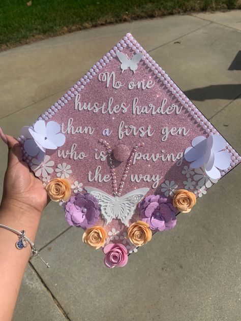 First Generation, Grad School Cap Ideas, Associate Degree Graduation Cap, Graduation Pictures First Generation, First Gen Cap Ideas, 1st Gen Graduation Cap, Ideas For Caps Graduation, Cap Quotes Graduation, Grad Cap Ideas 2023