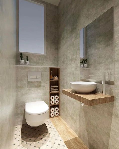 Drømme Bad, Small Toilet Design, Space Saving Toilet, Small Downstairs Toilet, Toilette Design, Toilet Room Decor, Wc Design, Small Toilet Room, Bathroom Decor Luxury