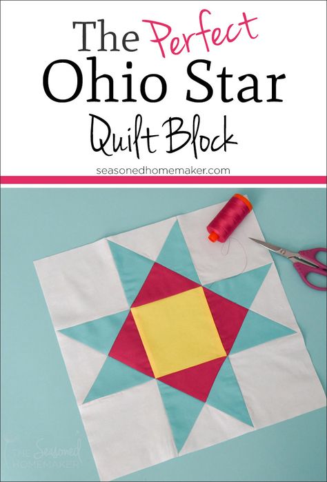 Crystal Star Quilt Block, Hst Star Block, Quilt Tricks, Ohio Star Quilt Block, Quarter Square Triangles, Ohio Star Quilt, Ohio Star, Quilt Block Patterns Free, Half Square Triangle Quilts