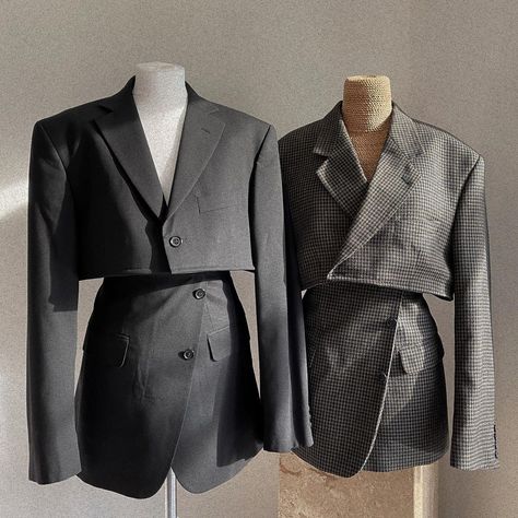 Suits For Women Stylish, Suits For Women Prom, Blazer Outfits Street Style, Reworked Clothes, Reworked Clothing, Woman In Suit, Upcycle Clothes Diy, Blazer And Skirt Set, Stylish Suit