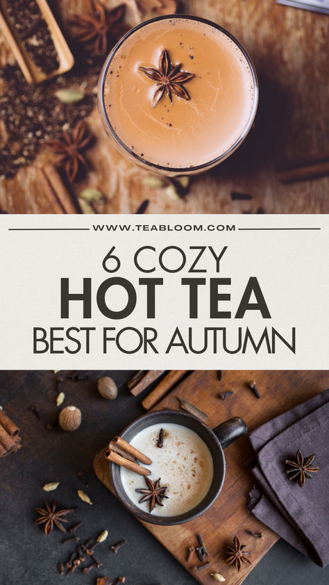 Atumn vibes aren't complete without some cozy hot teas. Here's a list of teas for your tea time or afternoon sessions 🍂☕️ #FallTeaTime #CozyDrinks Tea Brewing Temperature, Types Of Tea Recipes, Things To Add To Tea, Benefits Of Hot Tea, Unique Tea Recipes, Best Tasting Tea, British Tea Recipes, Tea Night Time, Hot Tea Bar