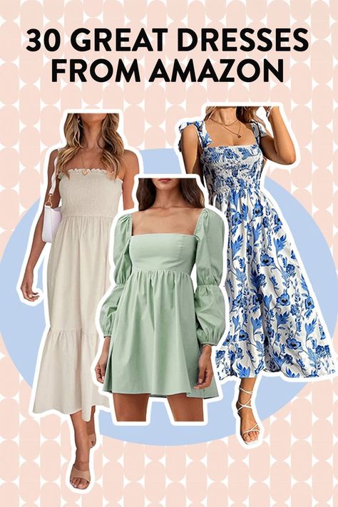 30 Amazon Dresses That Look Great Amazon Dress Finds, Best Amazon Dresses, Must Have From Amazon, Amazon Summer Dresses, Midi Dress Outfit Summer, Amazon Finds Clothes, Flowy Outfits, Sunmer Dresses, Amazon Outfits Women