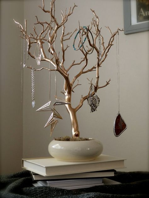 Jewelry tree Jewelry Tree Organizer, Diy Tree Jewelry Holder, Diy Jewelry Tree Stand, Jewelry Hanger Diy, Jewelry Tree Diy, Tree Jewelry Holder, Jewelry Tree Stand, Necklace Hanger, Diy Jewelry Holder