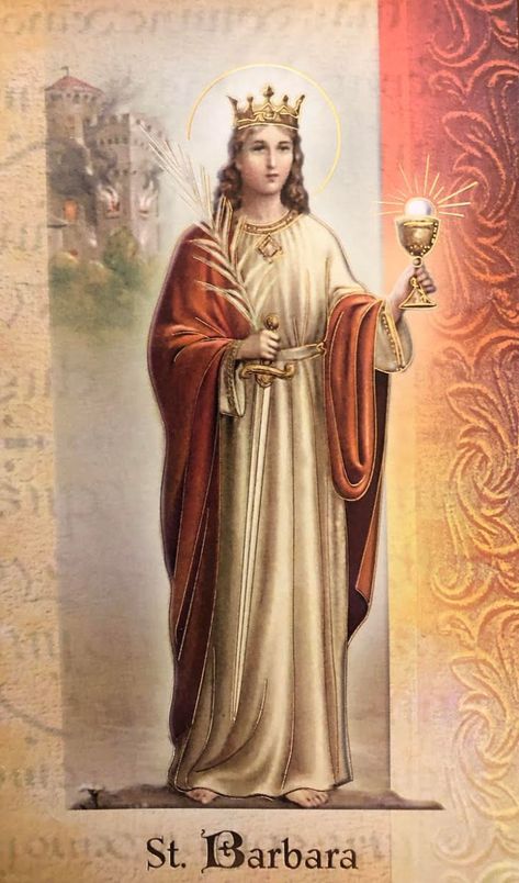 Smudging Prayer, St Barbara, Catholic Theology, Heaven Wallpaper, Saint Barbara, Catholic Statues, Faith Prayer, Lightning Strikes, Catholic Prayers