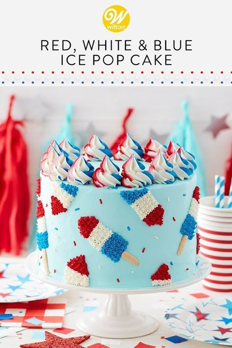 Red White And Two Cake, Red White And Two Birthday Cake, Fourth Of July Birthday Cake, Fourth Of July Cakes Ideas, Patriotic Cake Ideas, 4th Of July Cakes, Red White And Two Birthday, Summer Cake Ideas, Patriotic Cakes