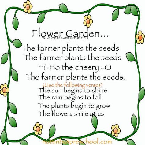 Theme: Gardening | Preschool songs, School songs, Classroom songs Spring Lessons, Preschool Garden, Circle Time Songs, Songs For Toddlers, School Songs, Spring Song, Preschool Music, Spring Preschool, Preschool Songs