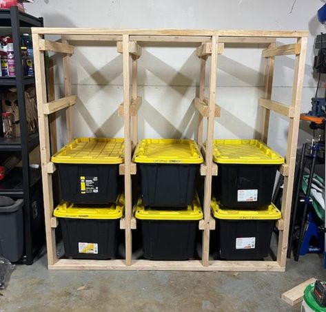 🛠️ Tote Storage Rack Plans | Garage Organizer & Bin Shelf DIY 🛠️ Get organized with this DIY Tote Storage Rack! Perfect for your garage, basement, or workshop, these PDF woodworking plans will help you build a sturdy bin rack to store your Costco totes or storage boxes efficiently. ✨ Key Features: Garage Organizer: Keep your space clutter-free with this efficient bin storage solution. 🧰 Versatile Rack: Ideal for organizing Costco boxes, totes, and other large containers. 📦 PDF Download: Inst Storage Bin Shelves, Diy Totem, Garage Organizer, Wooden Storage Shelves, Garage Storage Inspiration, Diy Storage Shelves, House Organization, Ikea Ivar, Simple Woodworking Plans