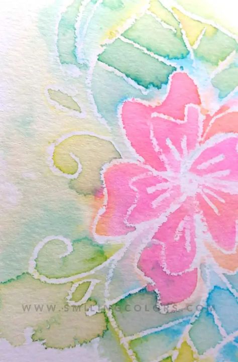 Watercolor Wax Resist Painting, Watercolor And White Crayon, Crayon And Watercolor Art, Resist Art, Resist Watercolor Painting, 4th Grade Watercolor Art Lessons, Watercolor Resist Painting, Crayon Resist Art, Wax Resist Watercolor