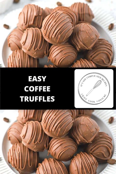 My rich and creamy, smooth and decadent, Easy Coffee Truffles are the ideal after-dinner confection. Containing just 4 ingredients, they are a chocolate lover’s dream! Coffee and chocolate come together to produce a luxurious sweet treat. Serve a platter of these delicious Coffee Truffles to your guests and watch as they disappear! Coffee Cream Chocolates, Sweet Platters For Entertaining, Mocha Truffles Recipe, Coffee Creams, Coffee Truffles Recipe, Coffee Truffles, Mocha Truffles, Complicated Recipes, Homemade Chocolate Truffles