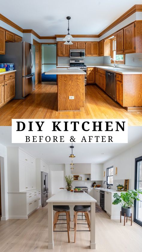 Kitchen Update On A Budget Diy, Diy Kitchen Remodel Before And After, Kitchen Repaint Before And After, Cool Renovation Ideas, Kitchen Layout Remodel Before And After, Renovating Before And After, No Demo Reno Kitchen Before And After, Kitchen Make Over On A Budget Before And After, Cheapest Kitchen Remodel