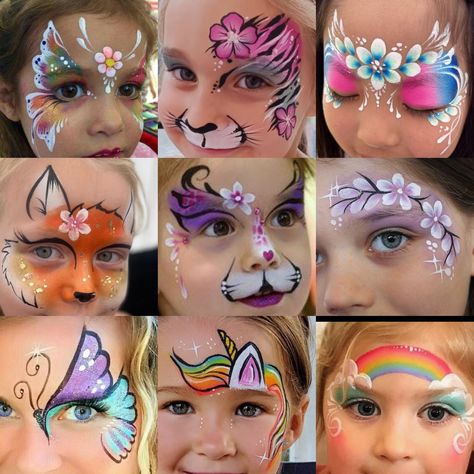 Face Painting Set Up, Mermaid Face Paint, Animal Face Paintings, Frames Diy Crafts, School Spirit Week, Face Painting Easy, Face Paint Makeup, Kids Face Paint, Fall Fest