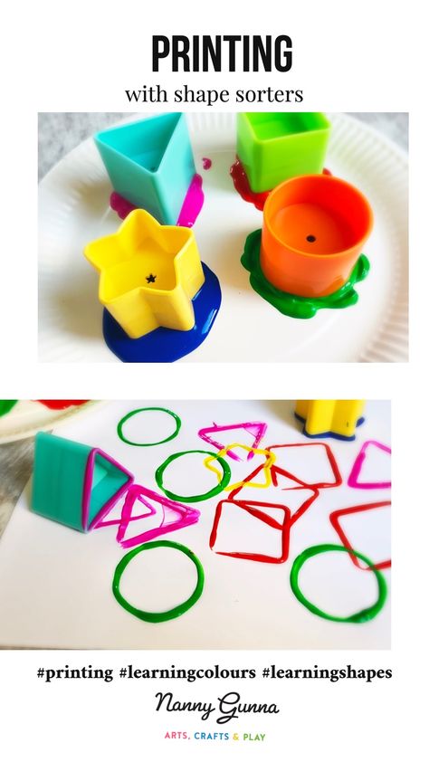 Shape Fine Motor Activities, Childcare Ideas Activities, Infant Shape Art, Paint Toddler Activities, Two Year Old Science Activities, Twos Activities Ideas, Art Activities For One Year Olds, Daycare Activities For One Year Olds Easy, Pre Nursery Activity