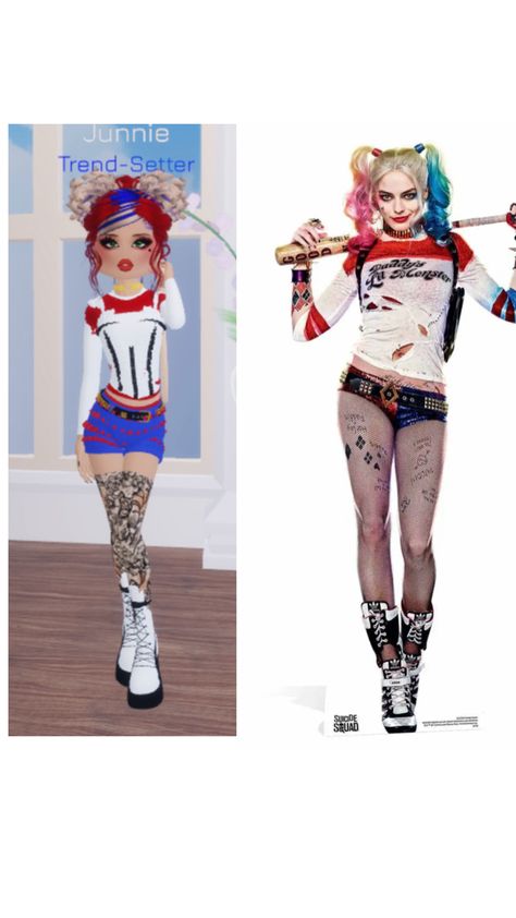 Harley Quinn Dress To Impress, Harley Quinn Dress, Dti Theme, Dti Outfits, Berry Ave, Roblox Avatars, Super Hero, Harley Quinn, Dress To Impress