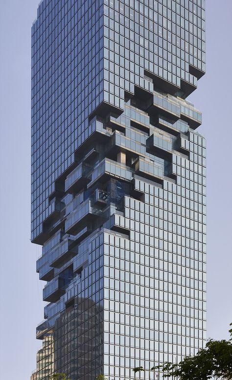 Mahanakhon Tower, Ole Scheeren, Skyscraper Architecture, Bungalow Design, Layout Architecture, Unique Buildings, Urban Architecture, High Rise Building, Unique Architecture