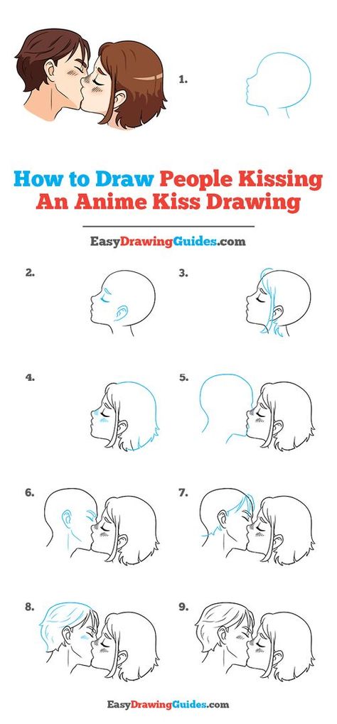 How To Draw A Couple Step By Step, How To Draw People Hugging Step By Step, Anime Couple Drawing Base Easy, Kiss Picture Couple Drawing, How To Draw Anime Kissing, How To Draw Anime Kiss, How To Draw Kissing People, How To Draw A Hickey, Side Profile Kissing Reference