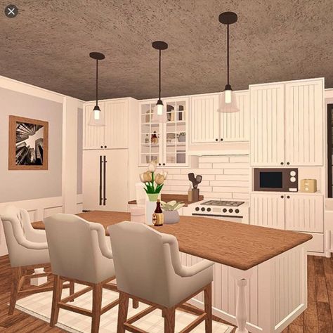 Blocksberg Kitchen Ideas, Cute Blocksburg Kitchen Ideas, Bloxburg House Ideas Kitchen Farmhouse, Blocksburg Kitchen Ideas Aesthetic, Bloxburg Room Ideas Aesthetic Kitchen, Roblox Roville Kitchen Ideas, Kitchen Ideas Bloxburg Aesthetic, Bloxburg Aesthetic Kitchen Ideas, Cute Bloxburg Kitchens Aesthetic