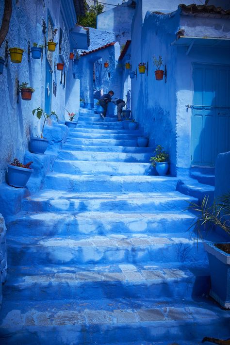 This Moroccan City Is Completely Covered in Ethereal Blue Paint Blue City Morocco, Moroccan City, Ethereal Blue, Image Bleu, Photo Bleu, Everything Is Blue, Moroccan Blue, Blue Pictures, Blue City