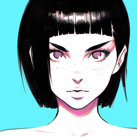 ArtStation - 37:07, Ilya Kuvshinov Ilya Kuvshinov, Arte Cyberpunk, Art Manga, Poses References, Cartoon Drawing, Art And Illustration, Girls Illustration, Manga Drawing, 그림 그리기