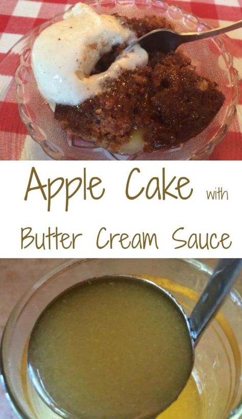 Butter Cream Sauce, Moist Apple Cake, Apple Dishes, Fresh Apple Cake, Vanilla Sauce, Sweet Butter, Walnut Cake, Apple Cake Recipes, Sweets Cake