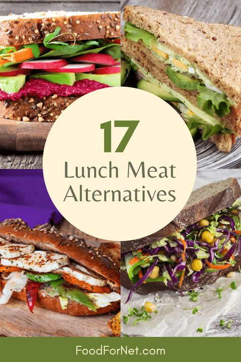 Why stick with boring lunch meat when there are so many other options? The ones featured in this list aren't just delicious. They're also very good for you. #lunches #veggies Meat Sandwich, Healthy Lunch Meat, Vegan Burger Patties, Burger Alternatives, Veggie Burger Patties, Sandwich Ingredients, Sandwich Fillings, Meat Alternatives, Vegan Burger