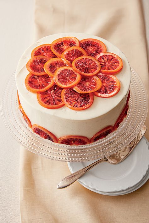 Blood Orange Cake Recipe | Williams Sonoma Taste Blood Orange Cake Recipe, Candied Orange Cake, Blood Orange Cake, Orange Chiffon Cake, Citrus Cake, Whiskey Cake, Orange Cake Recipe, Types Of Cakes, Chiffon Cake