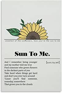 Sweetest of the sunflowers, how you're the sun to me 🌻 Zach Bryan Decor. Beautiful wall hanging. https://amzn.to/3M1bz8C Sweetest Of The Sunflowers, Sun To Me Zach Bryan, Art Painting Living Room, Poster Bedroom, Painting Living Room, Zach Bryan, Sunflower Tattoo, Valentine Birthday, Bedroom Posters