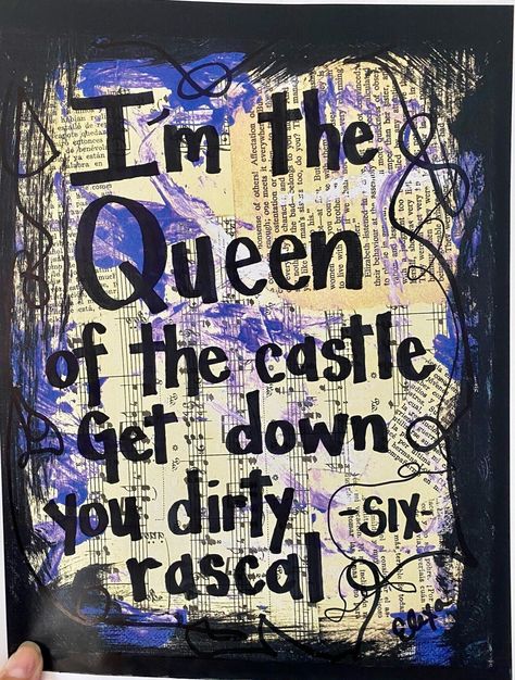 Six The Musical Art, Broadway Lyrics, Musical Wallpaper, Musical Theater Gifts, Six The Musical, Broadway Show, Theatre Gifts, Music Painting, Theatre Nerds