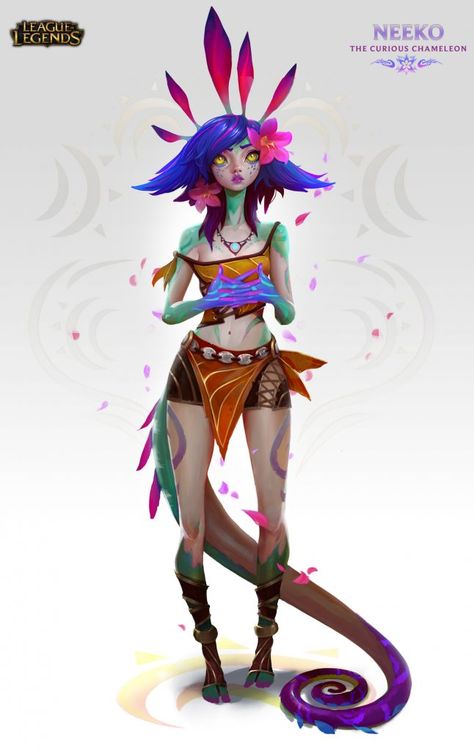 Riot Games Neeko the Curious Chameleon Art Blast - ArtStation Magazine Cameleon Art, Chameleon Art, League Of Legends Characters, 캐릭터 드로잉, Concept Art Drawing, Riot Games, Lol League Of Legends, Art Station, Creature Concept