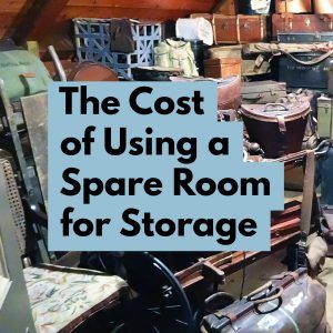 The Cost of Using a Spare Room for Storage | On Task Organizing Spare Bedroom Storage Room, Catch All Room Organization, Spare Bedroom Storage Ideas, Multi Use Room Ideas, Spare Room Storage Ideas, Spare Room Ideas Multi Purpose, Spare Bedroom Ideas Multi Purpose, Spare Room Storage, Bedroom Declutter