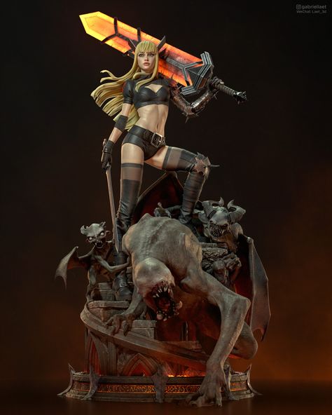 ArtStation - Magik, Gabriel Laet Magik Marvel, Fantasy Statue, Marvel Statues, Character Statue, Fantasy Figurine, Marvel Figure, Substance Painter, To My Friend, Deadpool Wolverine