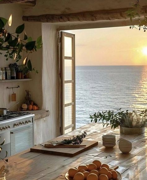 Italian Morning Aesthetic, Amalfi Coast Interior Design, Dreamy Vibes Aesthetic, Amalfi Coast House, Simple Lifestyle Aesthetic, Italian Coast Aesthetic, Italy Homes Interior, Italian House Aesthetic, Amalfi Aesthetic