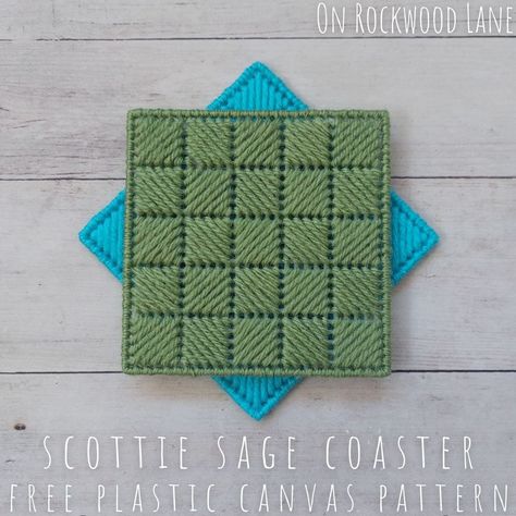 Easy Free Scotch Stitch Plastic Canvas Coaster Pattern Diy Dining Room Decor, Cross Stitch Patterns Free Easy, Plastic Canvas Coaster, Coaster Pattern, Crochet Box, Plastic Canvas Coasters, Plastic Canvas Pattern, Diy Dining Room, Lion Brand Wool Ease