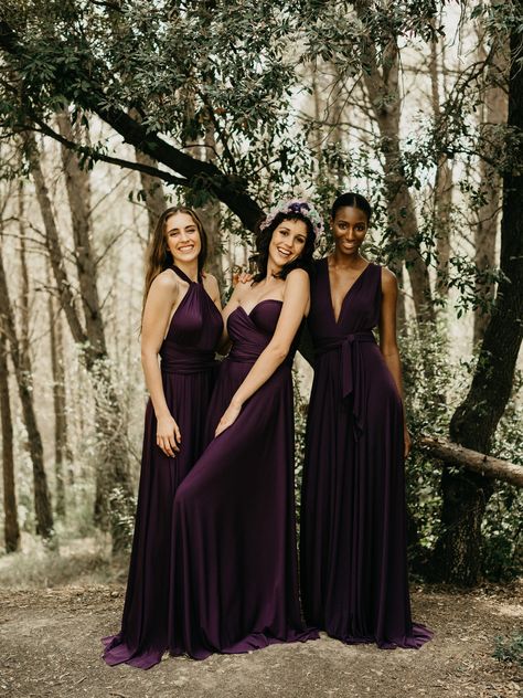 Dark Purple Bridesmaid Dresses Long, Deep Purple Bridesmaid Dresses, Royal Purple Bridesmaid Dress, Eggplant Bridesmaid Dresses, Dark Purple Bridesmaid Dresses, Multi Wrap Dress, Purple Party Dress, Dark Purple Dresses, Plum Bridesmaid Dresses