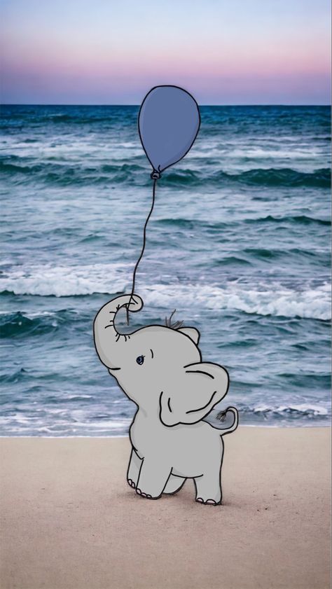 elephant wallpaper playing with a ballon on a beach wallpaper screensaver Beach Drawing Wallpaper, Cute Elephant Wallpaper, Baby Elephant Wallpaper, Elephant Wallpaper Iphone, Elephants Wallpaper, Elephant Background, Wallpaper Drawing, Elephant Wallpaper, Cute Disney Characters