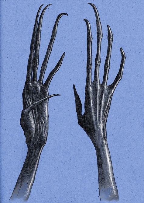 Monster Hand Drawing, Monster Hands Reference, Creepy Hands Drawing, Monster Hands Drawing, Night Gaunt, Creepy Hands, Busy Images, Creepy Hand, Lovecraft Cthulhu