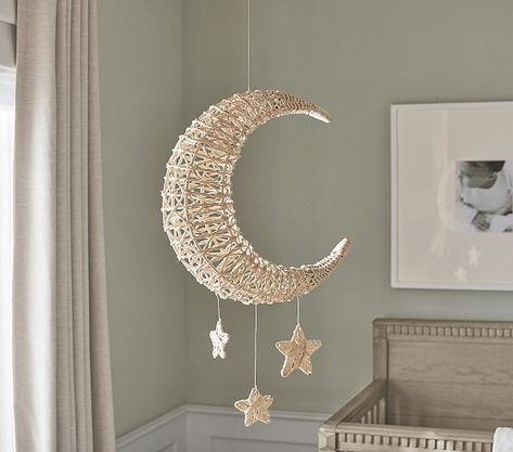 Canopies Mobiles All Art & Mirrors | Pottery Barn Kids Nordic Baby Room, Moon Stars Nursery, Star Themed Nursery, Stars Mobile, Kawaii Home, Moon Mobile, Space Themed Nursery, Moon Nursery, Star Mobile