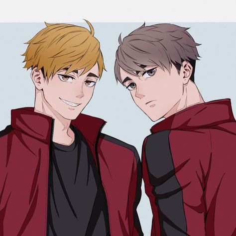 Miya twins fanart icon cr/lllou_illust Miya Twins Fanart, Atsumu Miya, Miya Twins, Haikyuu 3, Haikyuu Fanart, Haikyu!!, Gnocchi, Anime Character Design, Anime Character