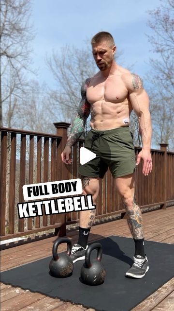 The JTM FIT App on Instagram: "🔥Full Body Kettlebell Circuit🔥

⬇️Workout Details⬇️

Perform each exercise for 40 seconds with 20 seconds rest in between exercises. Once you finish the last exercise, rest 90 seconds. Do 3-4 sets✅

1️⃣KB 2 Push Ups + Clean + 2 Front Squats
2️⃣KB Hollow 2+1 Press
3️⃣KB RDL + Bent Row
4️⃣KB Pass Through Pendulum Lunges 
5️⃣KB 2+1 Push Press

Have a great workout!💪🏻

#kettlebell #kettlebellworkout #fullbodyworkout #hiit #hiitworkout #crossfit" Kettlebell Workout For Men, Kettlebell Circuit Workout, Kettle Bell Workout Men, Kettlebell Workout Routines, Kettlebell Clean, Full Body Kettlebell Workout, Kettlebell Set, Kettlebell Circuit, Squat Press